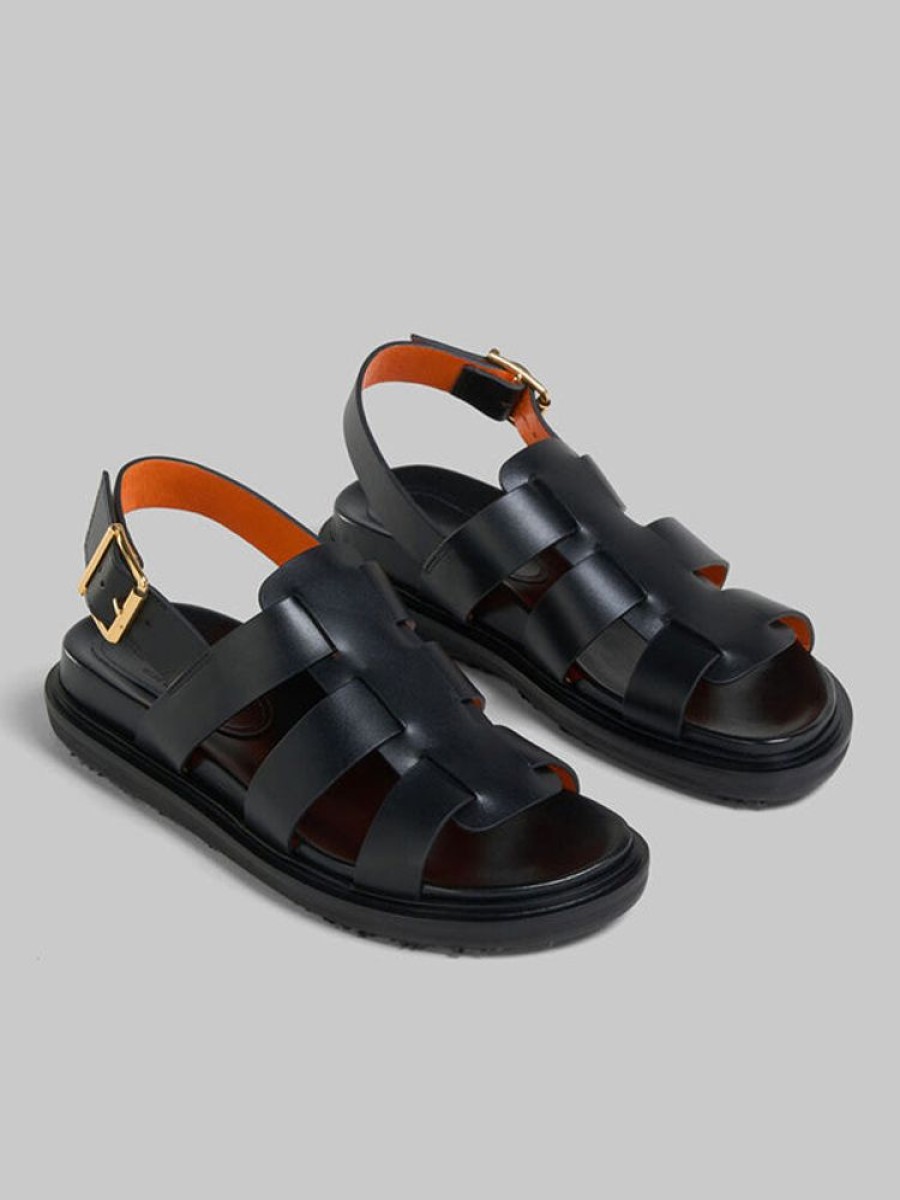 MARNI Gladiator Fussbett Sandals In Black