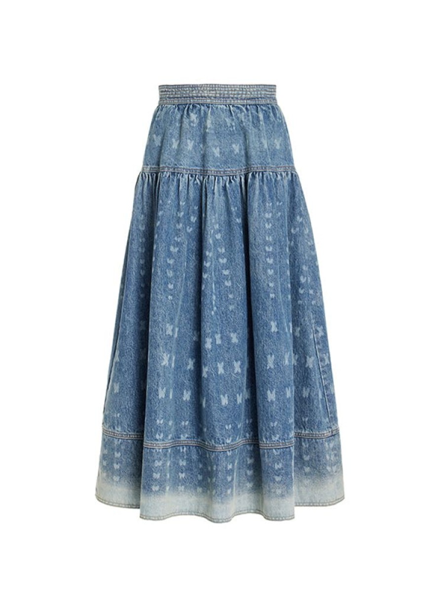 ULLA JOHNSON The Astrid Skirt In Etched Arashi Wash