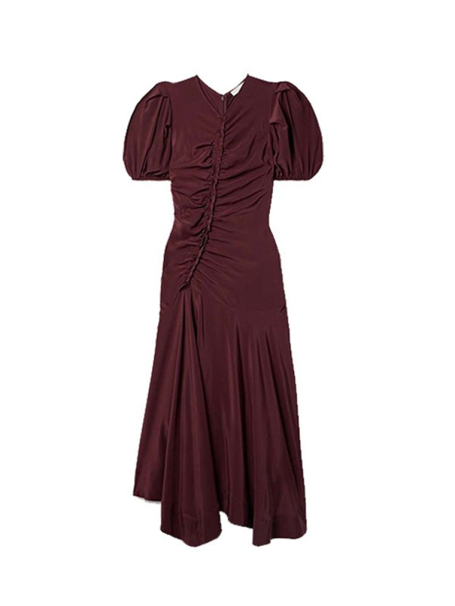 ULLA JOHNSON Heleen Dress In Mahogany