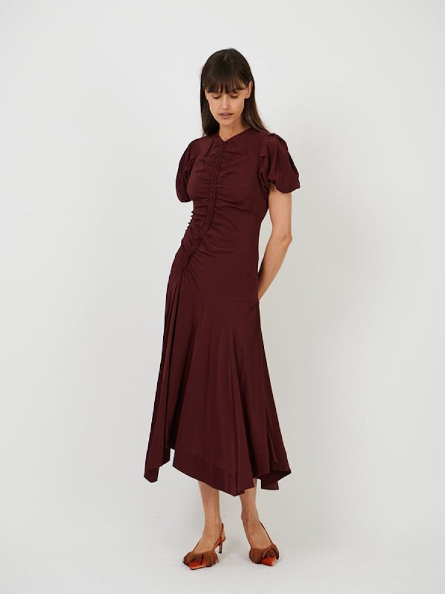 ULLA JOHNSON Heleen Dress In Mahogany