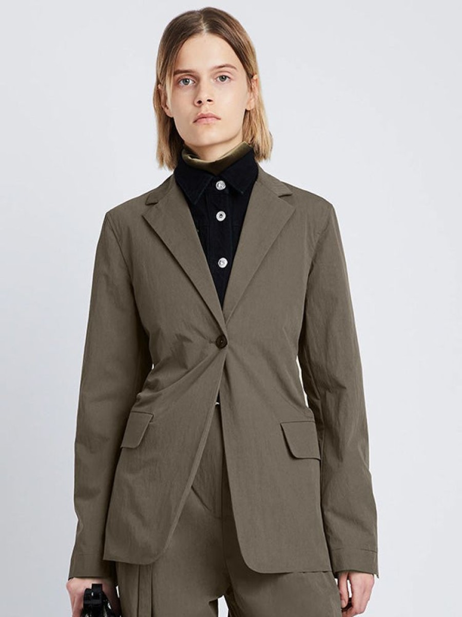 PROENZA SCHOULER WHITE LABEL Technical Suiting Blazer In Wood