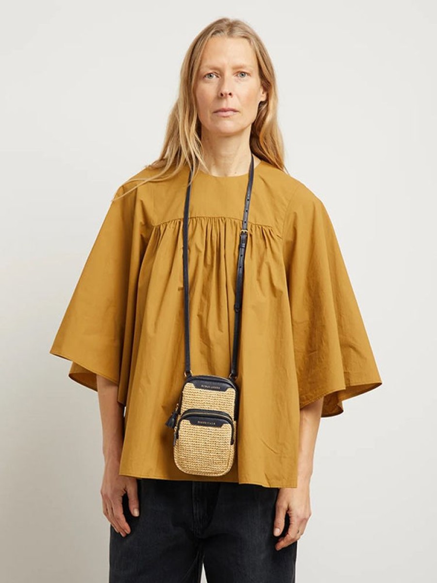 ANYA HINDMARCH Essentials Cross Body In Raffia With Marine