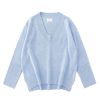 ALEGER CASHMERE N.84 Cashmere Oversized V-Neck In Sky Blue