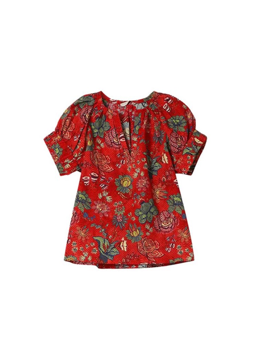 ULLA JOHNSON Naomi Top In Hibiscus