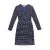 RIXO Golden Dress In Scatter Spot Navy