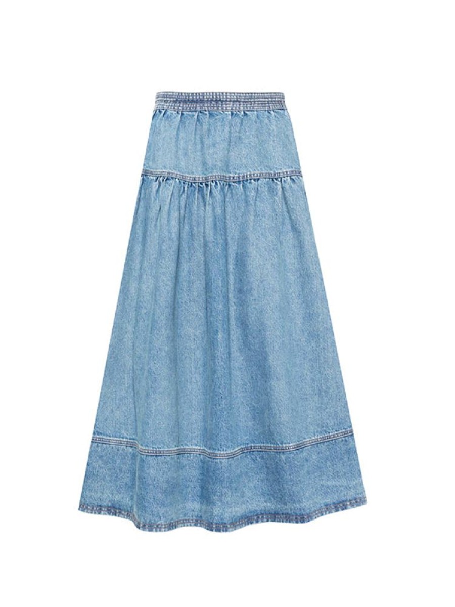 ULLA JOHNSON The Astrid Skirt In Adriatic Wash