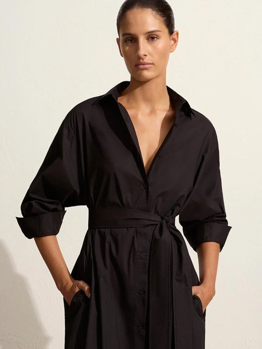 MATTEAU Everyday Shirt Dress In Black