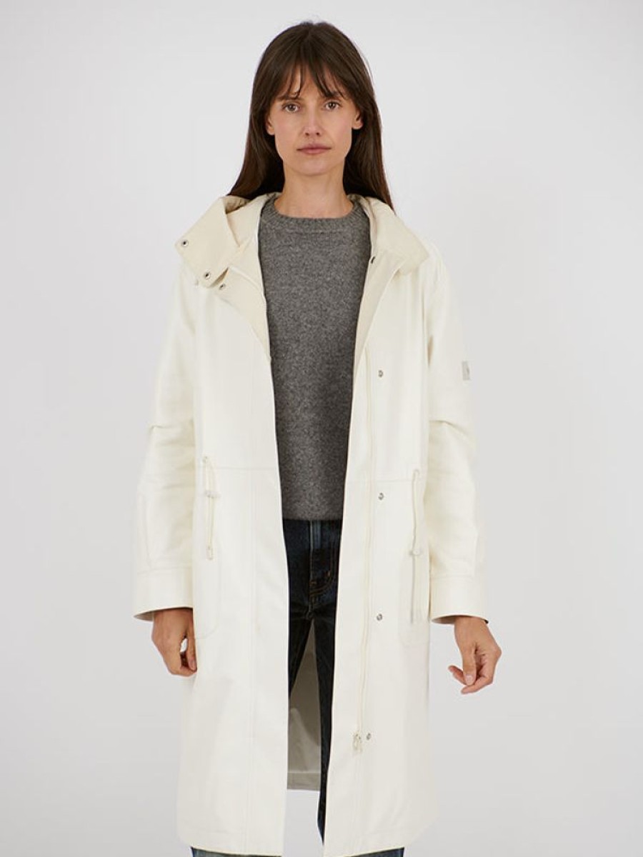 YVES SALOMON Coat Waterproof In Latte/Cream