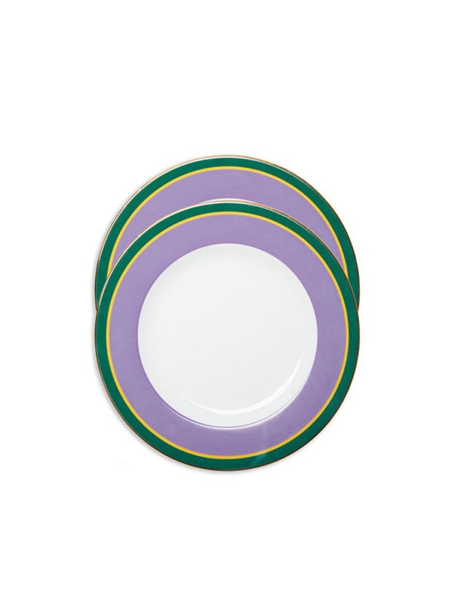 LA DOUBLEJ Dinner Plate Set Of 2 In Rainbow Viola