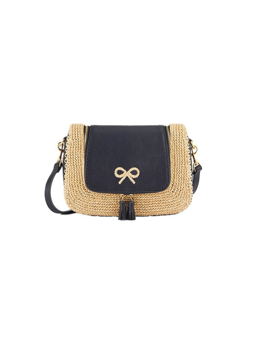 ANYA HINDMARCH Vere Small Satchel In Raffia With Marine