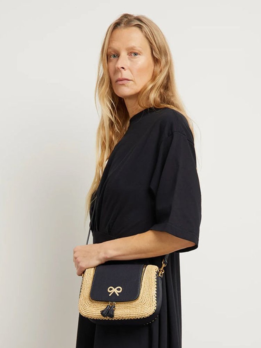 ANYA HINDMARCH Vere Small Satchel In Raffia With Marine