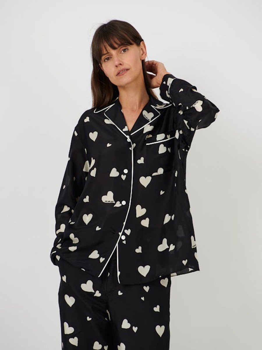 MARNI Heart Print Shirt In Black