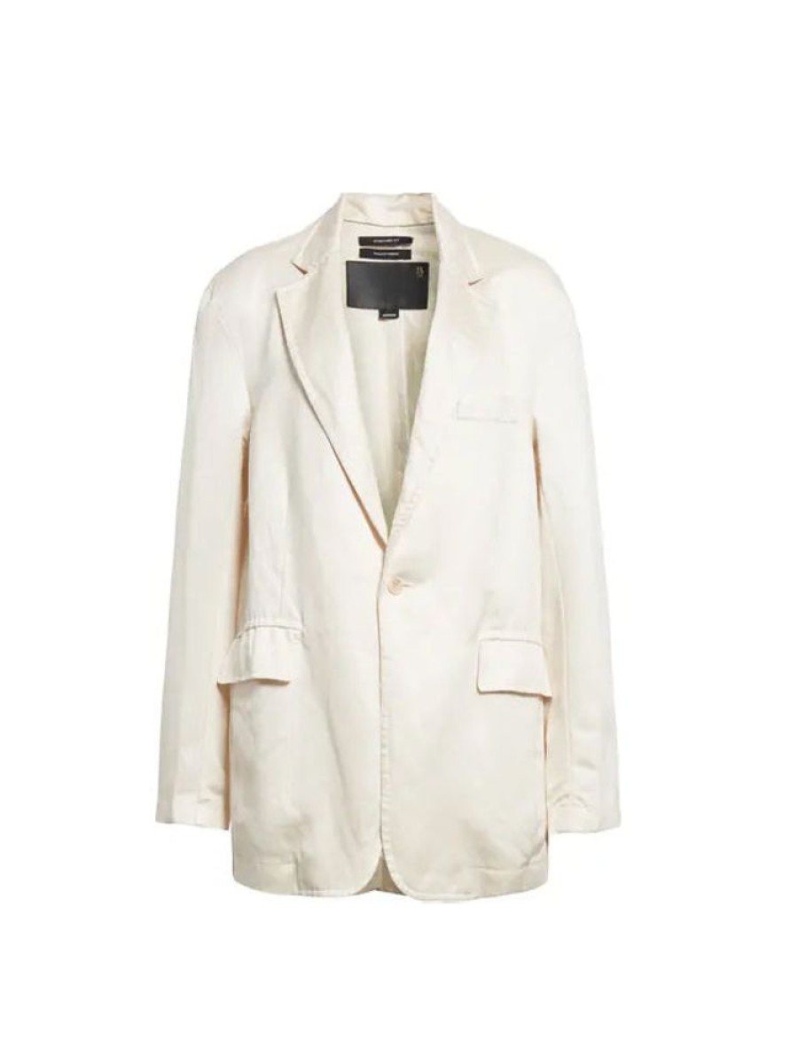 R13 Oversized Ragged Blazer In Oyster