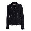 MARNI Black Fitted Wool Blazer With Embroidery