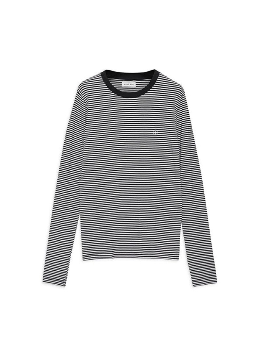 ANINE BING Rylan Tee In Black And White Stripe