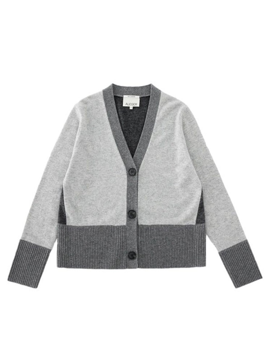 ALEGER CASHMERE N.74 Cashmere Cardigan In Polar Grey