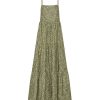 MATTEAU Tiered Low Back Sundress In Jasmine Olive