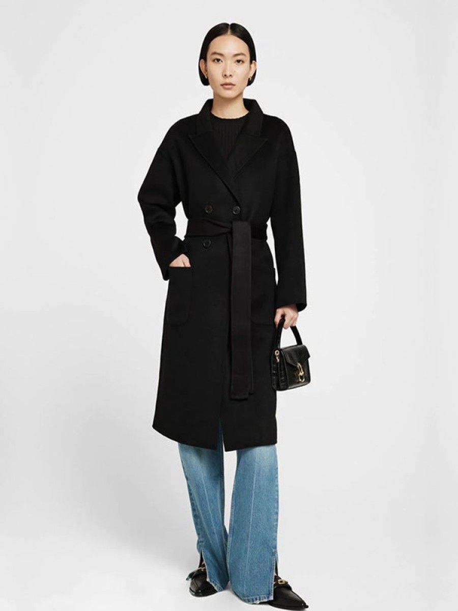 ANINE BING Dylan Cashmere Coat In Black