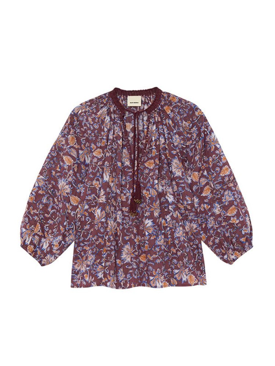 ILIO NEMA Euthenia Blouse In Brown Batik