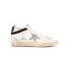 GOLDEN GOOSE Mid Star In White Silver & Wine