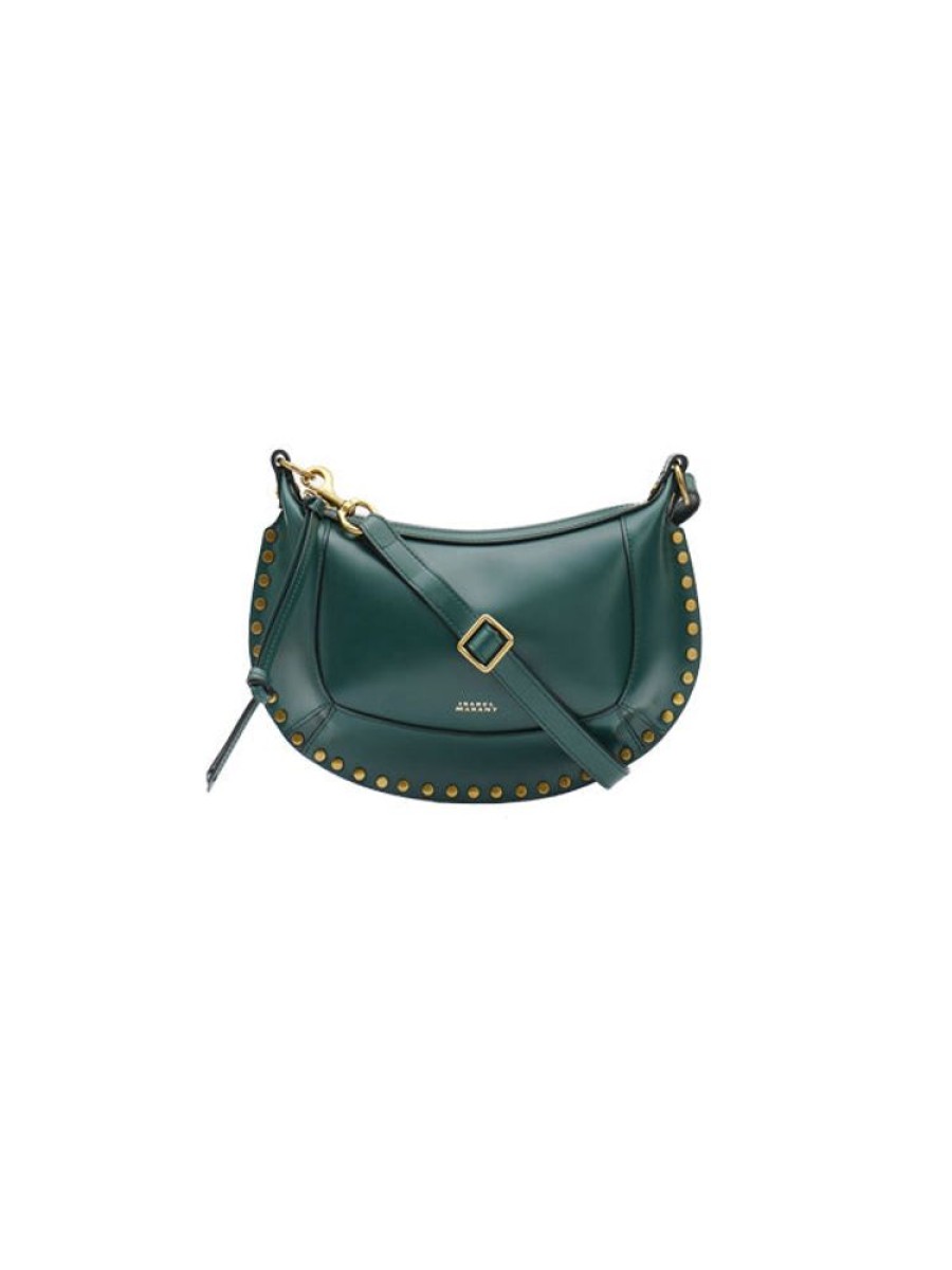 ISABEL MARANT Oskan Moon Shoulder Bag In Dark Green