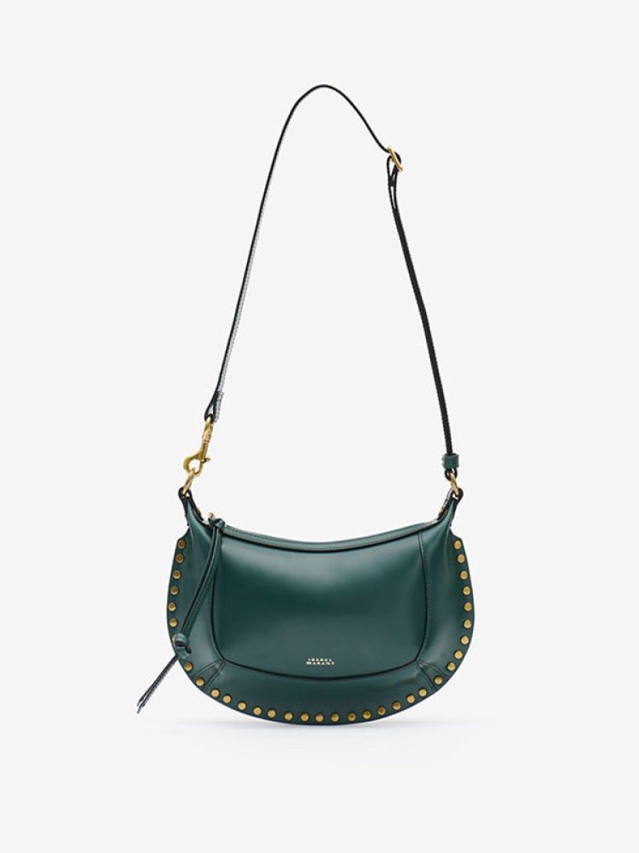 ISABEL MARANT Oskan Moon Shoulder Bag In Dark Green