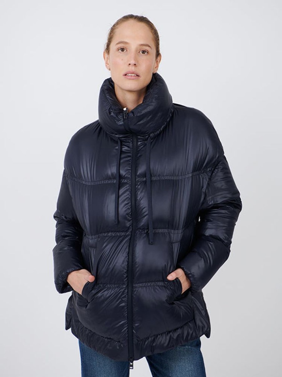 HERNO Down Jacket Midi In Navy