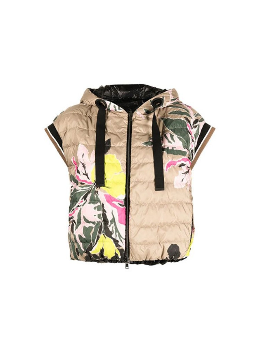 HERNO Reversible Hooded Gilet In Floral