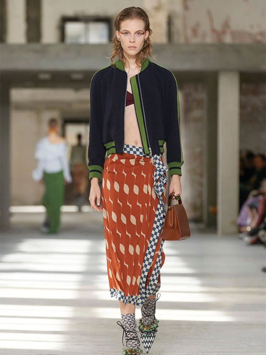 DRIES VAN NOTEN Sole Skirt In Rust