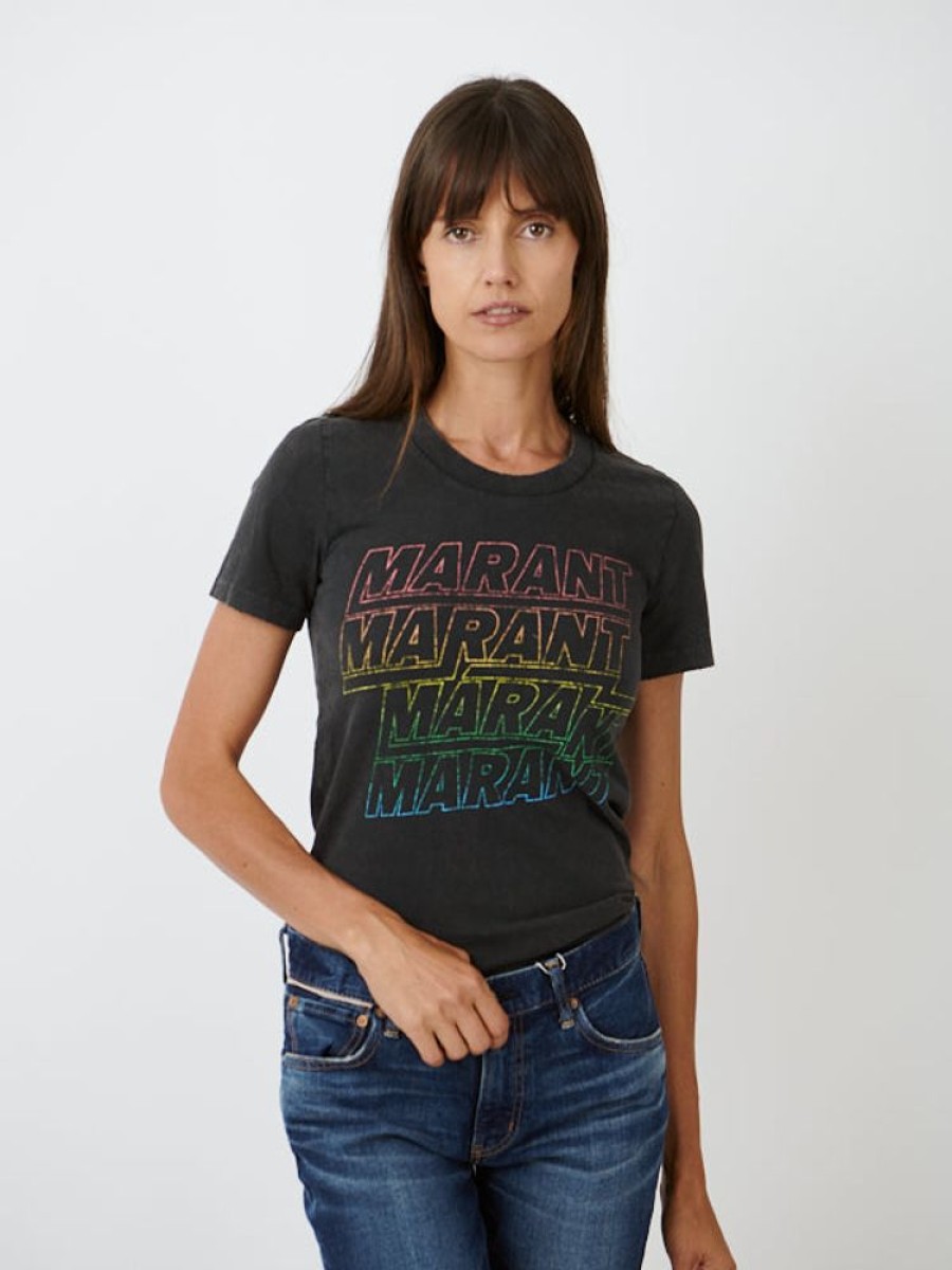 ISABEL MARANT ETOILE Ziliani Tee Shirt In Faded Black