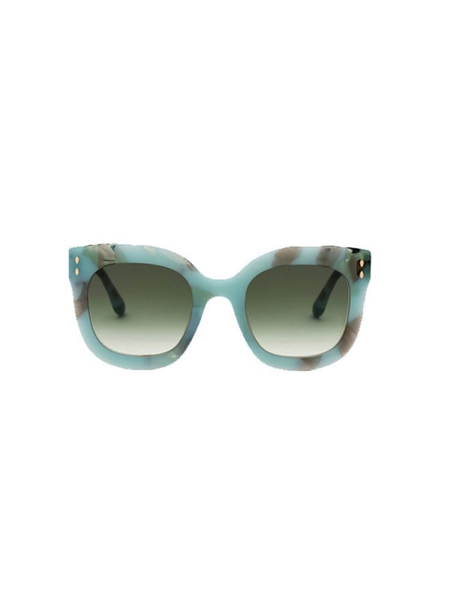 ISABEL MARANT Steffy Square Sunglasses In Marble Green