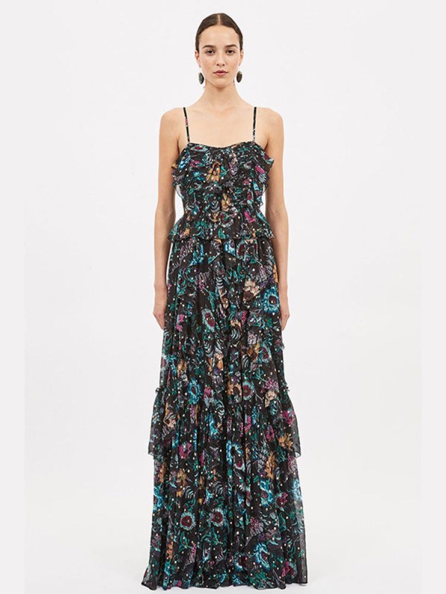 ULLA JOHNSON Colette Gown In Black Iris