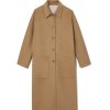 PROENZA SCHOULER WHITE LABEL Reversible Double Face Coat In Camel/Off White