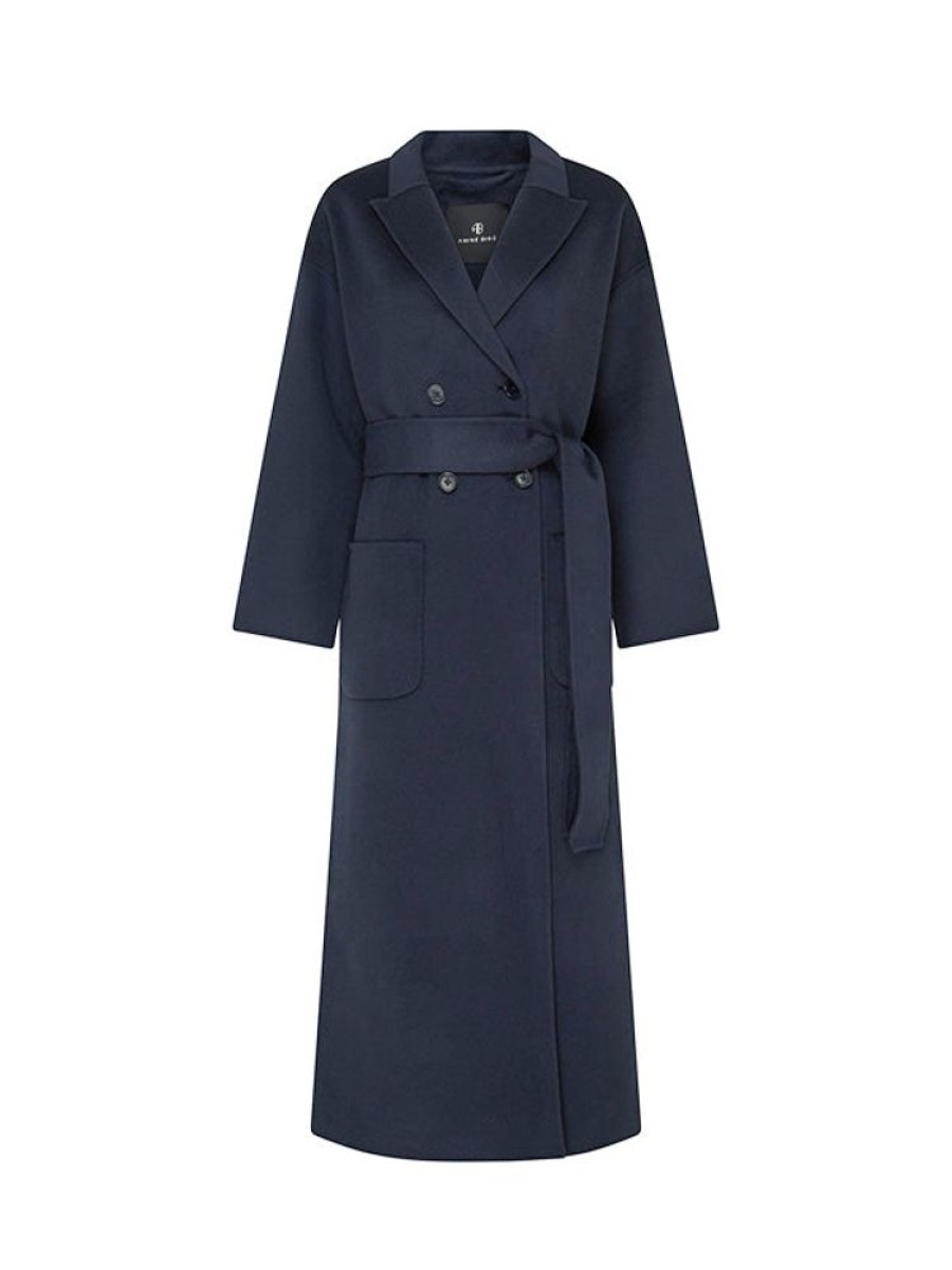 ANINE BING Dylan Maxi Coat In Navy