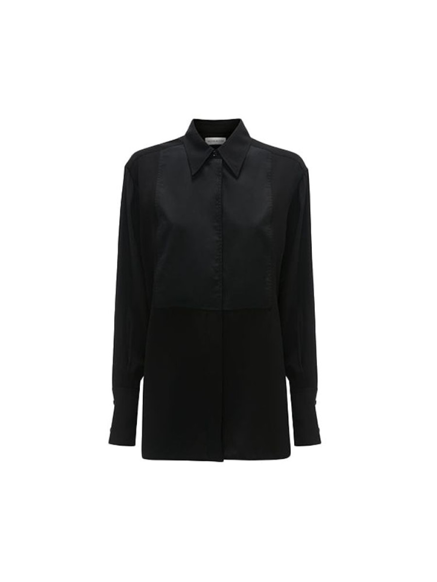 VICTORIA BECKHAM Contrast Bib Shirt In Black