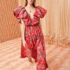 ULLA JOHNSON Francesca Dress In Hibiscus