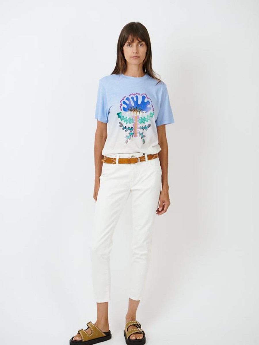 ISABEL MARANT ETOILE Zewel Tee Shirt In Light Blue