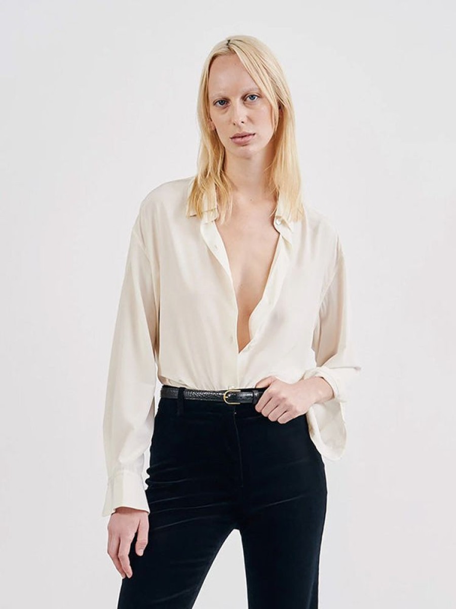 NILI LOTAN Gaia Slim Shirt In Ivory