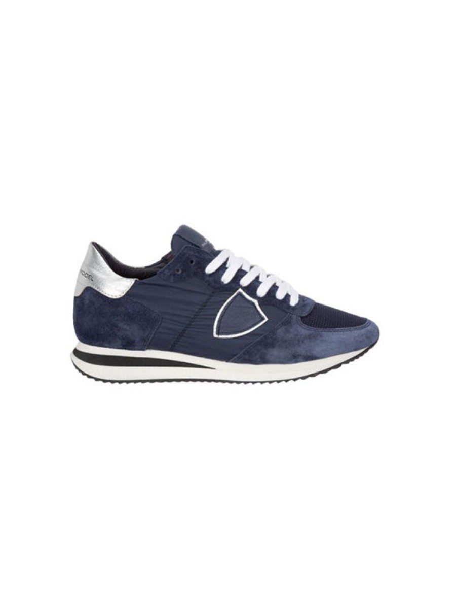 PHILIPPE MODEL Trpx Basic Sneaker In Bleu Argent