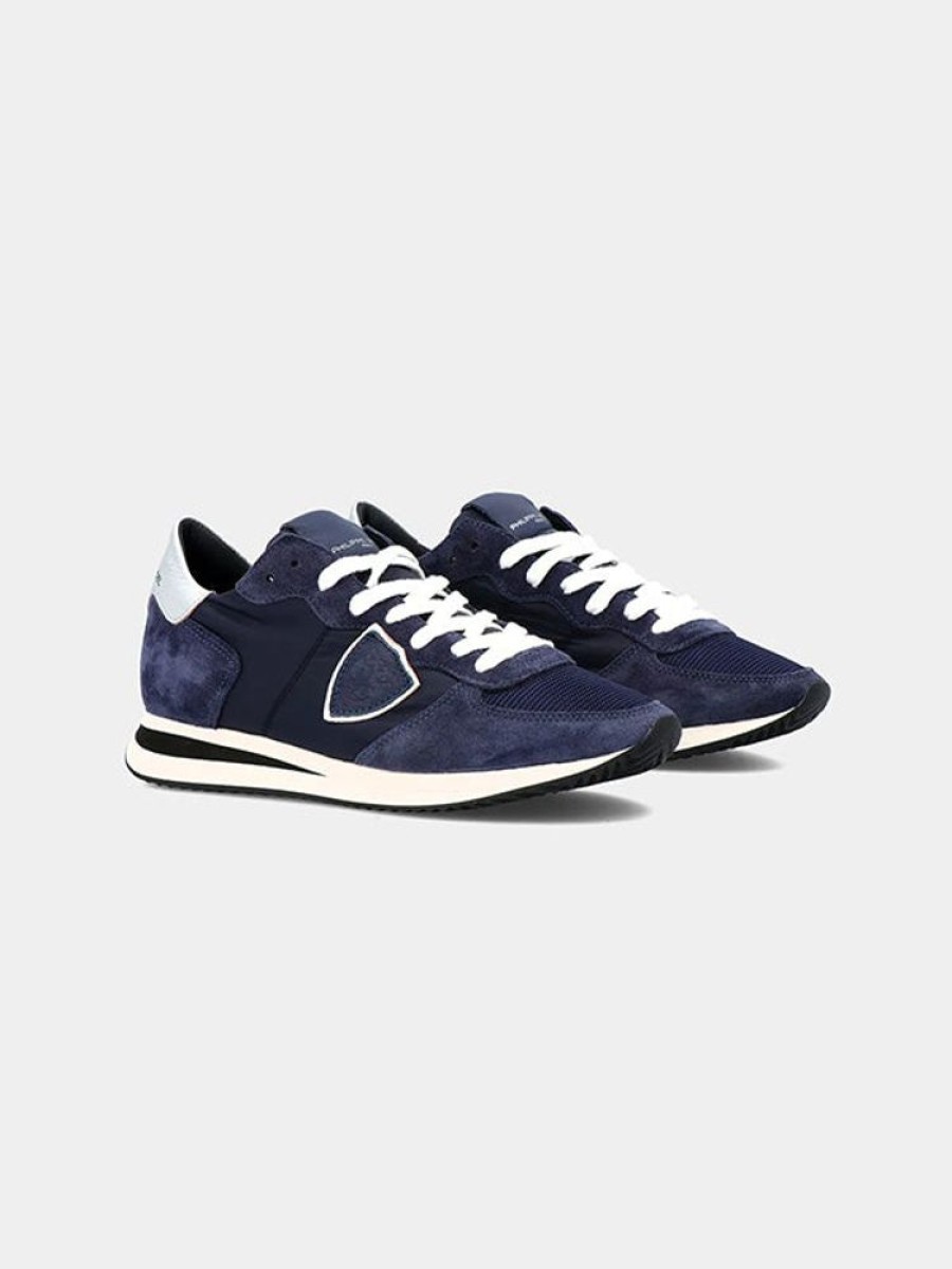 PHILIPPE MODEL Trpx Basic Sneaker In Bleu Argent