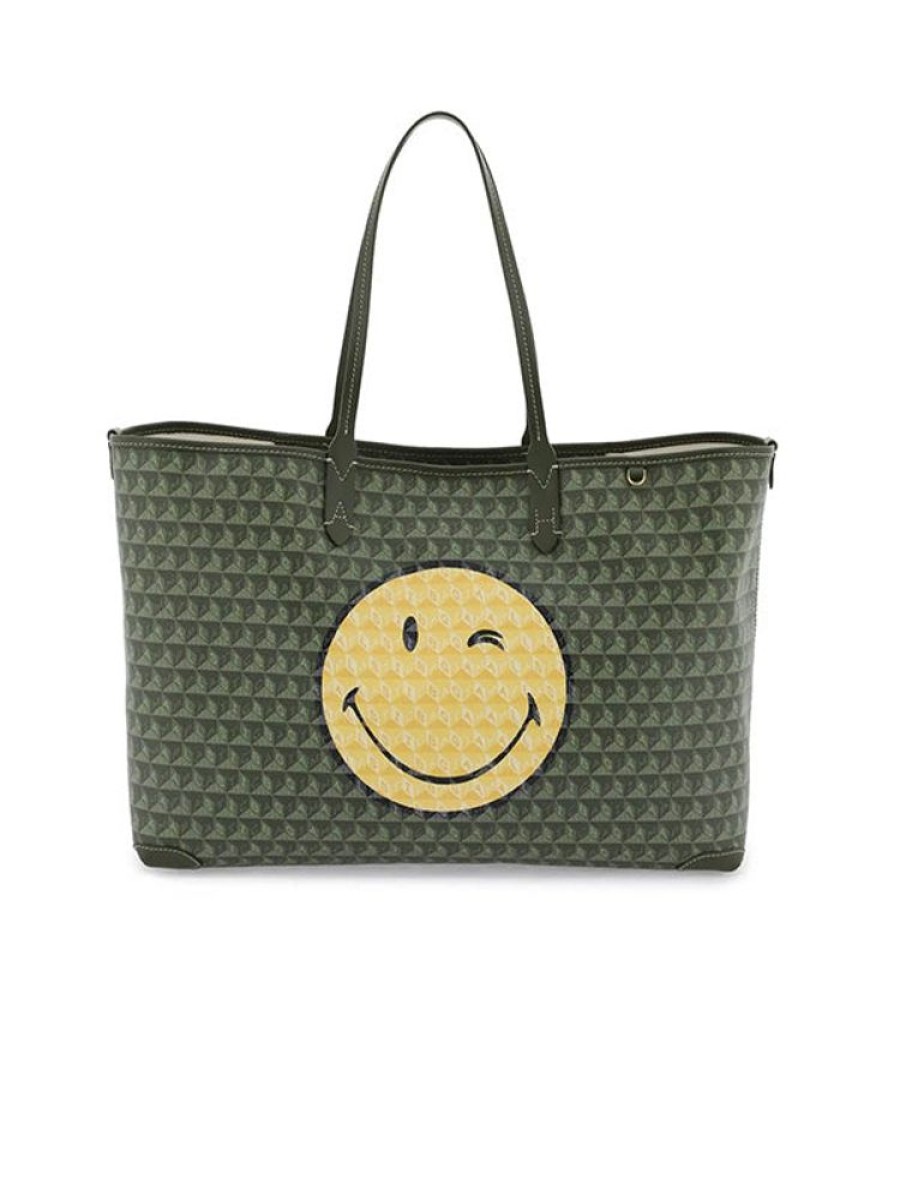 ANYA HINDMARCH I Am A Plastic Bag Tote Wink In Fern