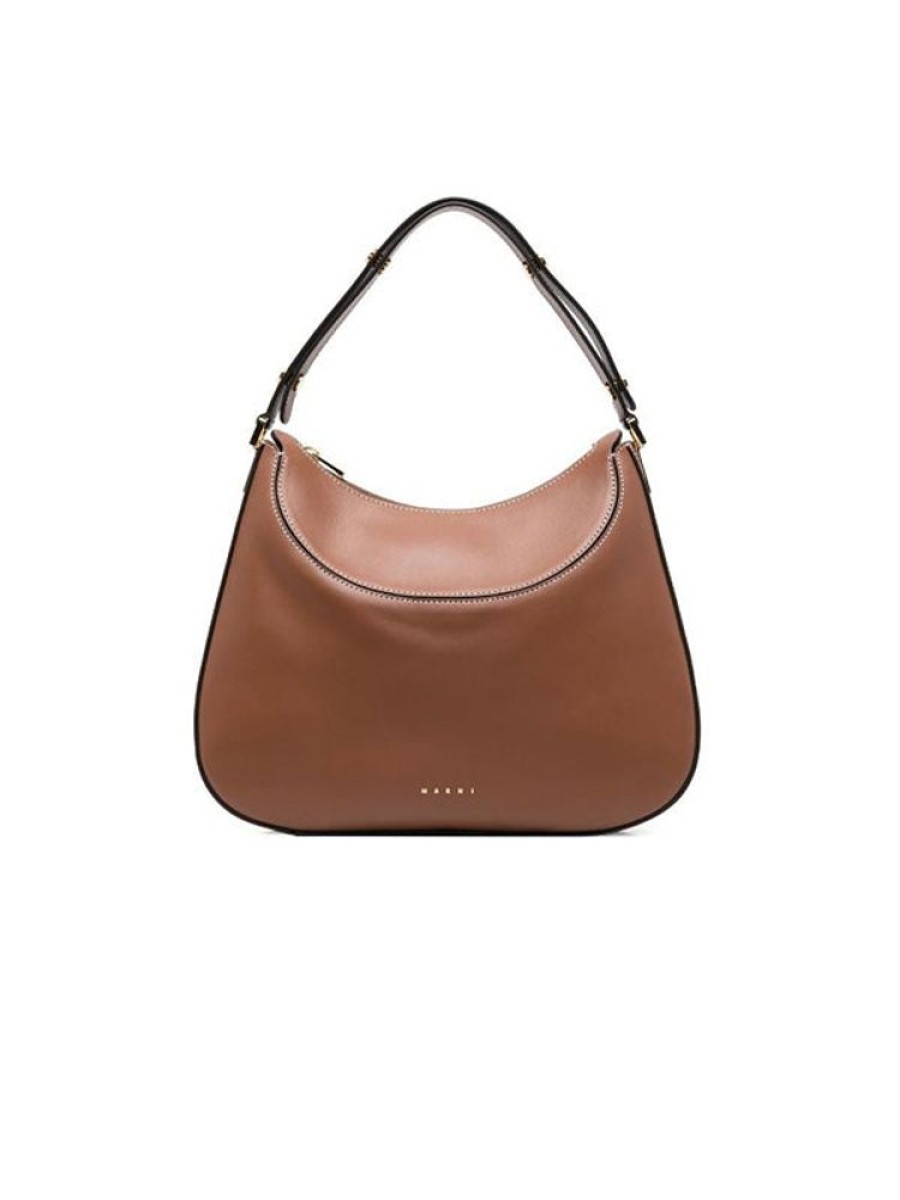 MARNI Milano Large Shoulder Bag In Brown