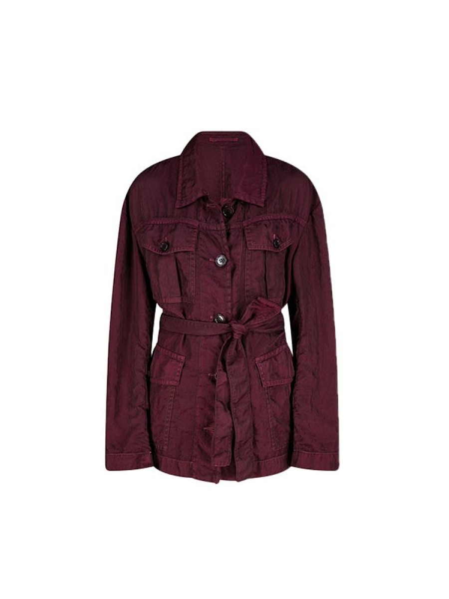 DRIES VAN NOTEN Vados Jacket In Burgundy