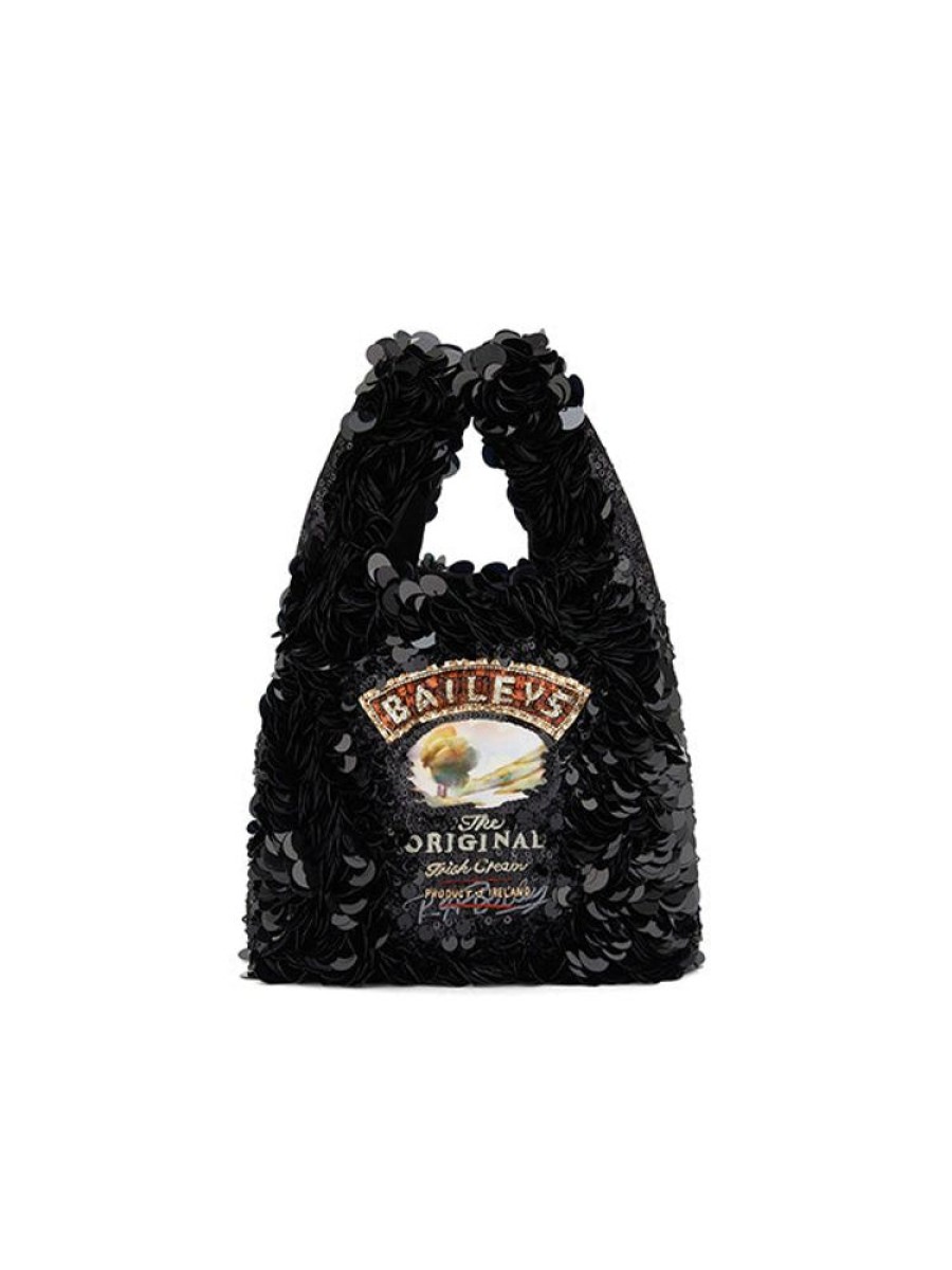 ANYA HINDMARCH Mini Tote Baileys In Black Sequin