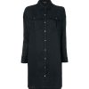 JAMES PERSE Military Linen Shirt Dress In French Navy