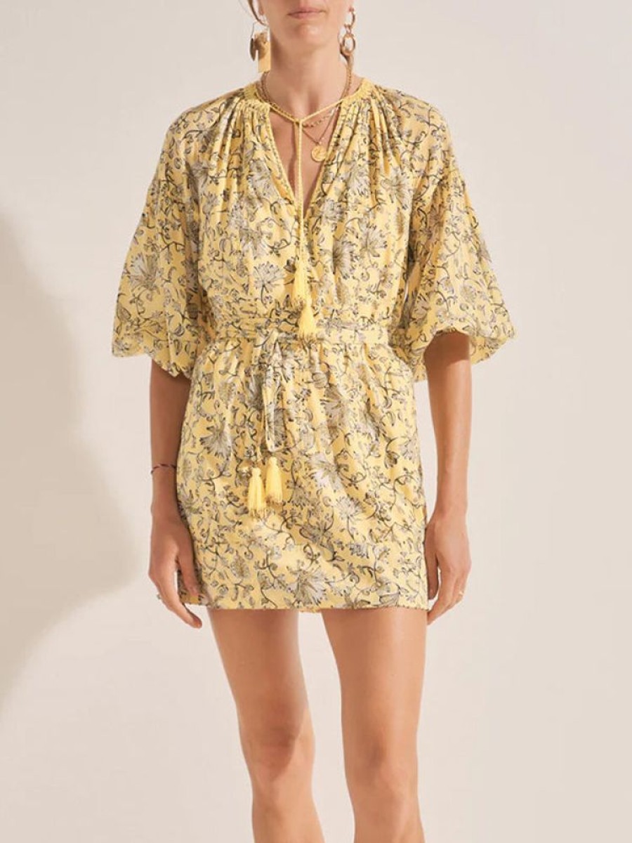 ILIO NEMA Peithos Dress In Yellow Batik