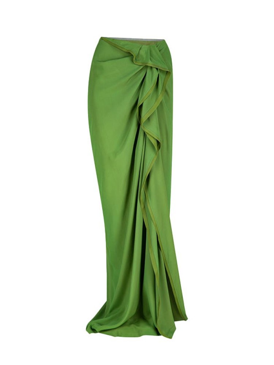 DRIES VAN NOTEN Sinas Long Tape Skirt In Green