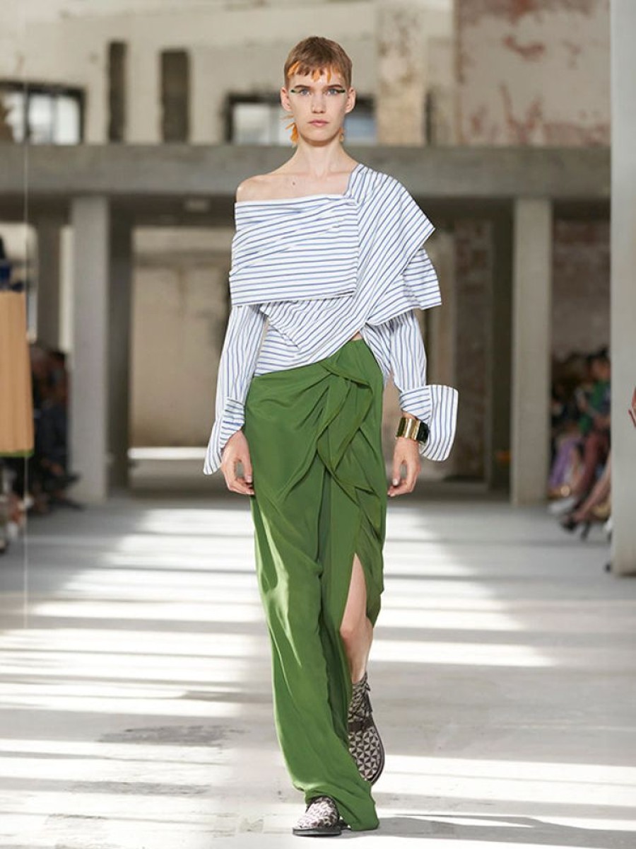 DRIES VAN NOTEN Sinas Long Tape Skirt In Green