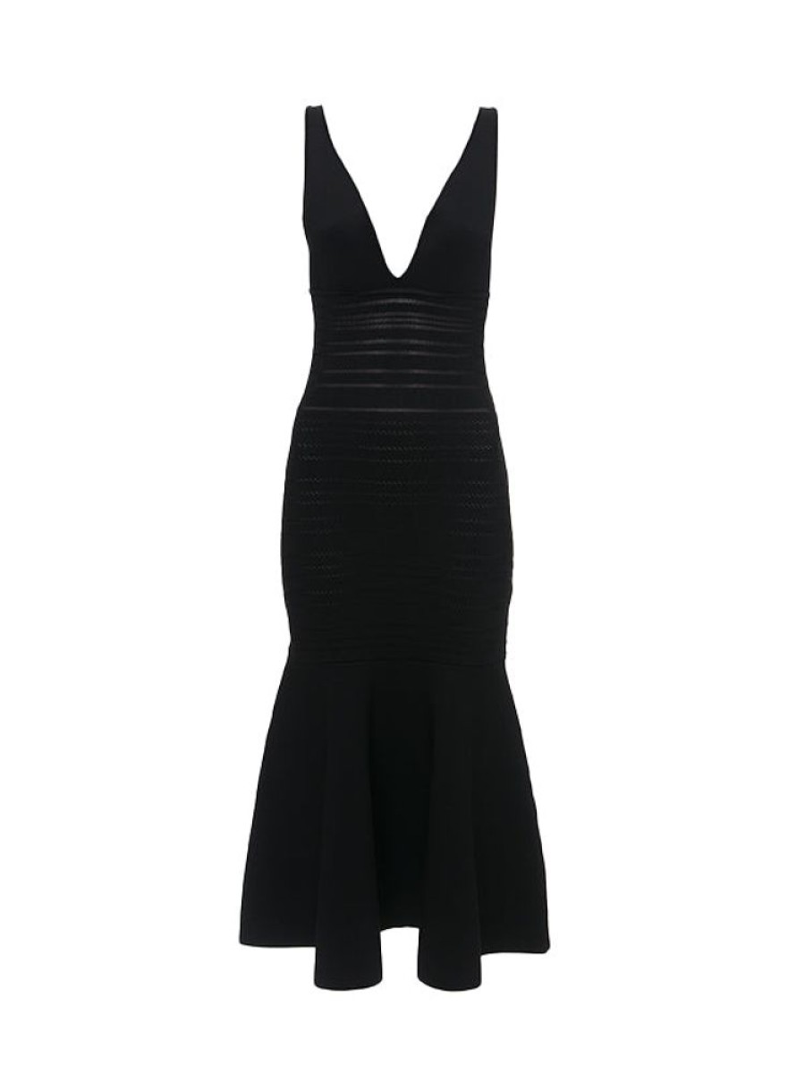 VICTORIA BECKHAM Frame Detail Sleeveless Dress In Black