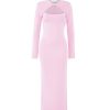 ROLAND MOURET Long Sleeve Knit Midi Dress In Pink